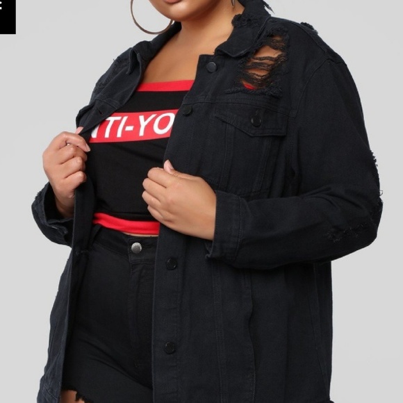 fashion nova black jean jacket